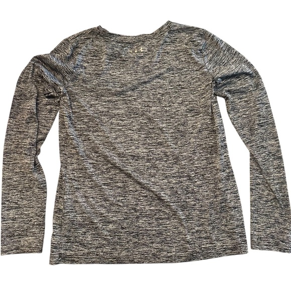 Under Armour Heathered Black Long Sleeve Top HeatGear Loose Mens Small Shirt Top - Picture 2 of 6